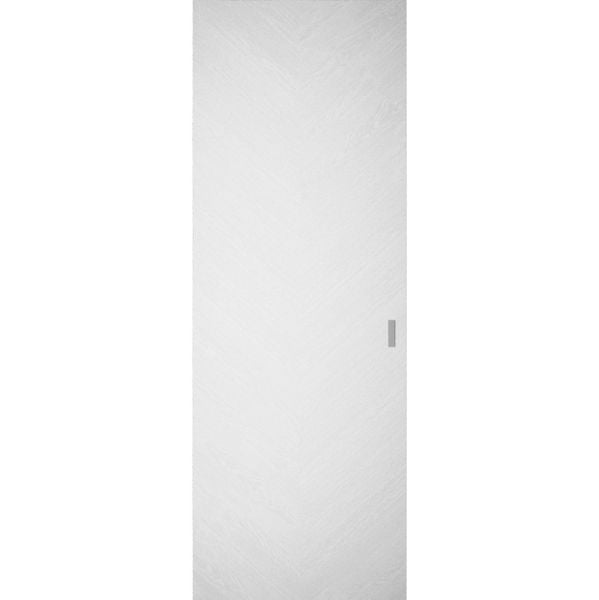 Hidden Barn | Ego 5005 Painted White Oak | Wood Veneer Doors | Magic Concealed Sliding Set | 28" x 80"