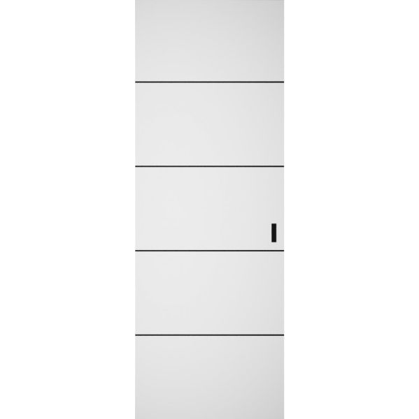 Hidden Barn | Planum 0015 White Silk | Sturdy Finished Doors | Magic Concealed Sliding Set 28" x 80"