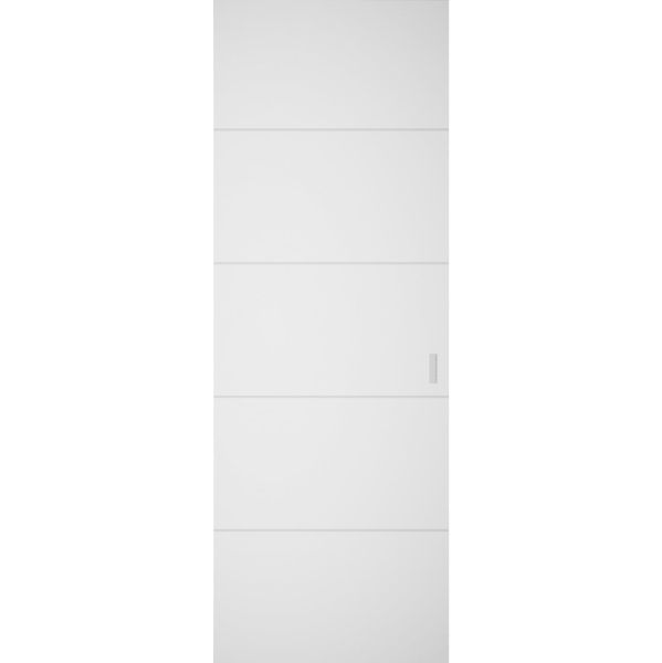Hidden Barn | Planum 0020 White Silk | Sturdy Finished Flush Modern Doors | Magic Concealed Sliding Set 28" x 80"