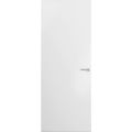 Modern Solid Hidden Door with Handle | Planum 0010 Primed with Silver Hidden Frame 36" x 96" Left-hand Inswing Silver Frame | Hinges Lock Handle | Modern Wardrobe Wood Solid Doors Primed