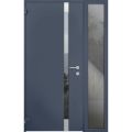 Front Exterior Prehung Aluminum Door / Cynex 6777 Brown / Entry Steel Metal Modern Painted W32"xH80+14" Right-hand Inswing Gray Graphite