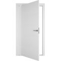 Interior Pivot Door / Planum 0770 Painted White / Single Flush Panel Frame Magnetic Lock / Bathroom Bedroom Modern Doors 30" x 80" Painted White