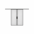 Modern aluminum interior double barn door with frosted glass | LUMO 1900 Black | 48 x 80 (2* 24x80) in. Black
