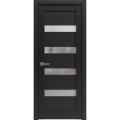 Pantry Kitchen Lite Door with Hardware | Quadro 4113 Matte Black with Frosted Glass | Single Panel Frame Trims | Bathroom Bedroom Sturdy Doors  Black Matte