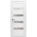 Pantry Kitchen Lite Door with Hardware | Quadro 4113 Matte Black with Frosted Glass | Single Panel Frame Trims | Bathroom Bedroom Sturdy Doors  White