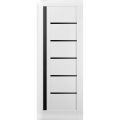 Slab Barn Door Panel | Quadro 4588 White Silk with Black Glass | Sturdy Finished Doors | Pocket Closet Sliding-30" x 84"-Black Glass White