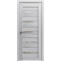Solid French Door | Quadro 4445 White Silk with Frosted Glass | Single Regular Panel Frame Trims Handle | Bathroom Bedroom Sturdy Doors  Nordic White