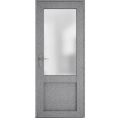 Front Exterior Prehung FiberGlass Door Frosted Glass / Manux 8422 White Silk / Office Commercial and Residential Doors Entrance Patio Garage-W36" x H80"-Right-hand Inswing Gray Ash