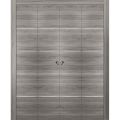 Sliding Closet Double Bi-fold Doors | Planum 0020 Matte Black | Sturdy Tracks Moldings Trims Hardware Set | Wood Solid Bedroom Wardrobe Doors  Ginger Ash