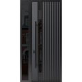 Front Exterior Prehung Steel Door / Ronex 0144 Grey 96" / Sidelight Exterior Window Sidelite / Entry Metal Modern Painted W36+12" x H96" Right hand Inswing Gray