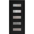 Front Exterior Prehung Aluminum Door / Iron 0255 Black / Entry Steel Metal Classic Painted 36 x 80 (36" x 80")-Left-hand Inswing Black