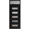 Front Exterior Prehung Aluminum Door / Iron 0255 Black / Entry Steel Metal Classic Painted 36 x 94 (36" x 80+14")-Right-hand Inswing Black