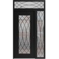 Front Exterior Prehung Aluminum Door / Iron 1600 Black / Entry Steel Metal Classic Painted 50 x 96 (36+14" x 80+16")-Left-hand Inswing Black