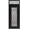 Front Exterior Prehung Aluminum Door / Iron 1600 Black / Entry Steel Metal Classic Painted 36 x 94 (36" x 80+14")-Right-hand Inswing Black