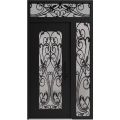 Front Exterior Prehung Aluminum Door / Iron 1601 Black / Entry Steel Metal Classic Painted 50 x 96 (36+14" x 80+16")-Right-hand Inswing Black