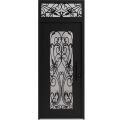 Front Exterior Prehung Aluminum Door / Iron 1601 Black / Entry Steel Metal Classic Painted 36 x 94 (36" x 80+14")-Left-hand Inswing Black