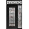 Front Exterior Prehung Aluminum Door / Iron 1688 Black / Entry Steel Metal Classic Painted 50 x 94 (36+14" x 80+14")-Left-hand Inswing Black