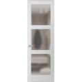 Hidden Door | Lucia 2552 Matte Black Concealed Metal Frame 18" x 80" Right-hand Inswing White Silk