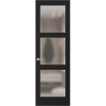 Hidden Door | Lucia 2552 Matte Black Concealed Metal Frame 18" x 80" Right-hand Inswing Black Matte