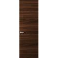 Hidden Door | Planum 0010 Matte Black Concealed Metal Frame 18" x 80" Right-hand Inswing Chocolate Ash