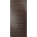 Sliding French Pocket Door with | Planum 0010 Primed | Kit Trims Rail Hardware | Solid Wood Interior Bedroom Sturdy Doors Chocolate Ash