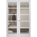 Hidden Double Doors | Quadro 4522 White Silk Concealed Metal Frame 36" x 80" (2* 18x80) Right-hand Inswing White Silk