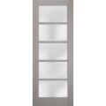 Lite Slab Barn Door Panel | Quadro 4002 White Silk with Frosted Opaque Glass | Sturdy Finished Wooden Modern Doors | Pocket Closet Sliding-24" x 80" Ginger Ash