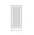 Pantry Kitchen Lite Door with Hardware | Lucia 8831 White Silk | Single Panel Frame Trims | Bathroom Bedroom Sturdy Doors-30" x 96" White