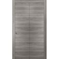 Sliding Closet Bi-fold Doors | Planum 0010 Chocolate Ash | Sturdy Tracks Moldings Trims Hardware Set | Wood Solid Bedroom Wardrobe Doors  Ginger Ash