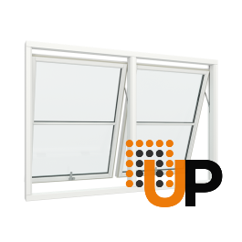 Bay 2 Windows PVC with Top Control, Size 75x47, Glass Panels 1x2, White ...