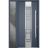 Front Exterior Prehung Steel Door / Deux 0757 Gray Graphite / Sidelight Exterior Window / Stainless Inserts Single Modern Painted-W36+16" x H80"-Left-hand Inswing Gray Graphite