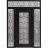 Front Exterior Prehung Aluminum Door / Iron 1688 Black / Entry Steel Metal Classic Painted 62 x 92 (14+36+14" x 80+12")-Left-hand Inswing Black