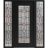 Front Exterior Prehung Aluminum Door / Iron 1688 Black / Entry Steel Metal Classic Painted 64 x 80 (16+36+16" x 80")-Left-hand Inswing Black