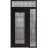 Front Exterior Prehung Aluminum Door / Iron 1688 Black / Entry Steel Metal Classic Painted 48 x 96 (36+12" x 80+16")-Left-hand Inswing Black