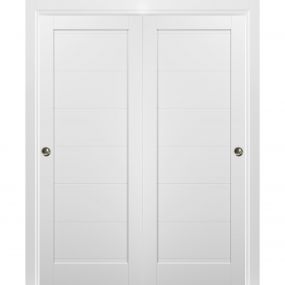 Barn Bypass Doors with 6.6ft Hardware | Quadro 4115 White Silk | Sturdy ...