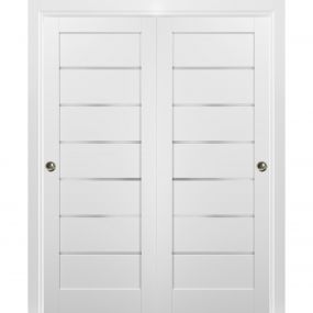 Pantry Kitchen Lite Door with Hardware | Quadro 4117 White Silk with ...