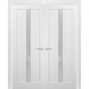 Solid French Door / Mela 7001 Matte White / Single Regular Panel Frame ...