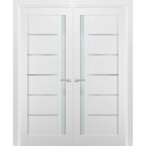 Sturdy Barn Door Frosted Glass | Quadro 4088 Grey Ash | 6.6FT Rail ...