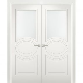 Solid French Door / Mela 7001 Matte White / Single Regular Panel Frame ...