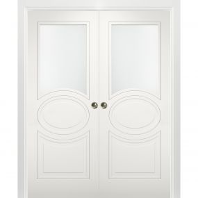 Solid French Door / Mela 7001 Matte White / Single Regular Panel Frame ...