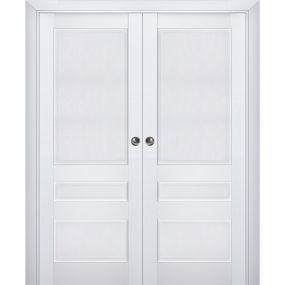 Sliding French Double Pocket Doors Frosted Glass | Quadro 4002 Matte ...