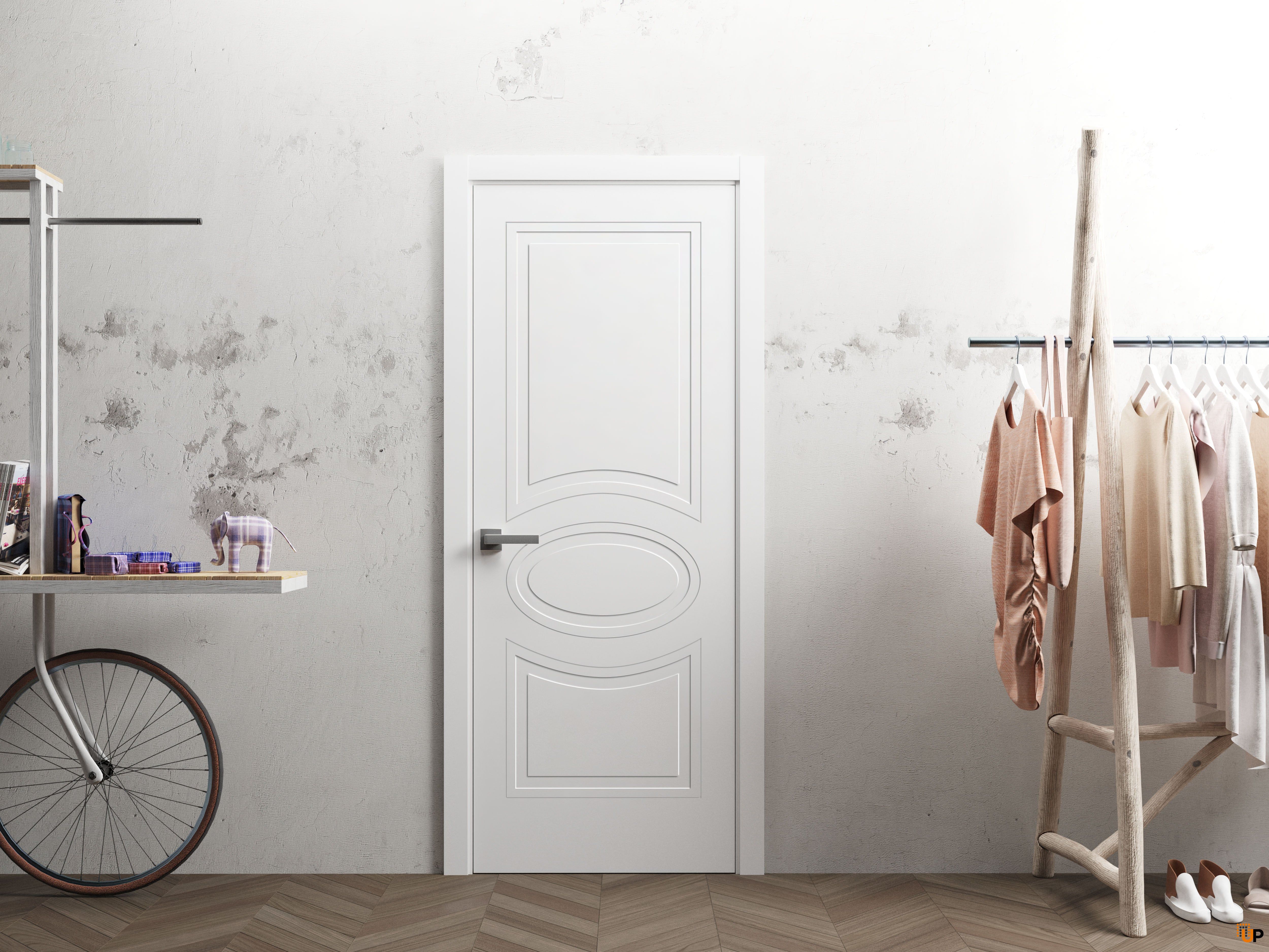 Solid French Door / Mela 7001 Matte White / Single Regular Panel Frame ...