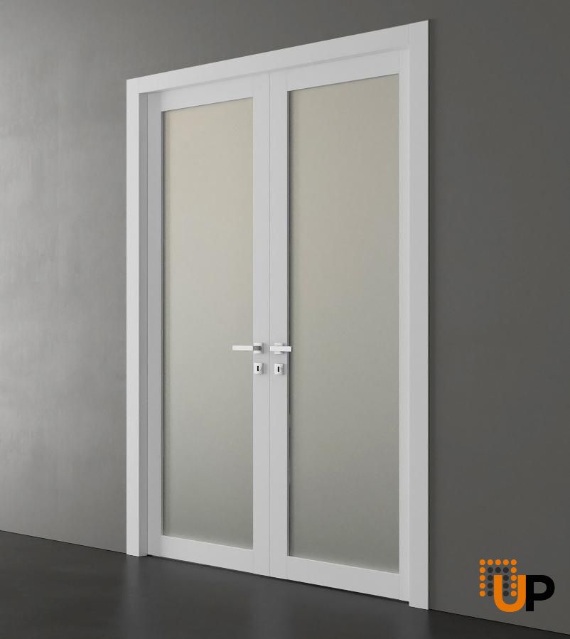 Frosted Glass French Doors