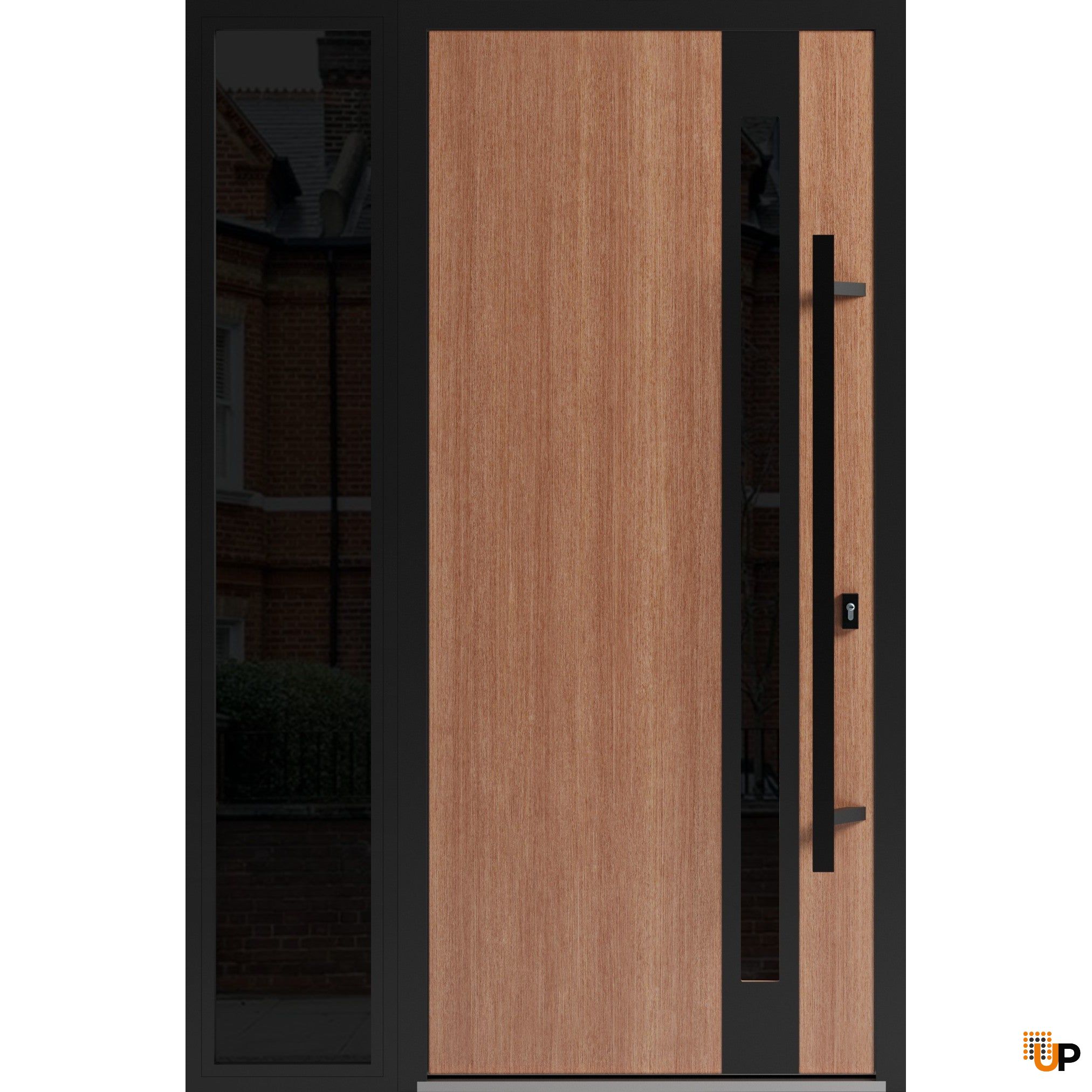 Front Exterior Prehung Steel Door / Ronex 1033 Teak / Sidelight ...