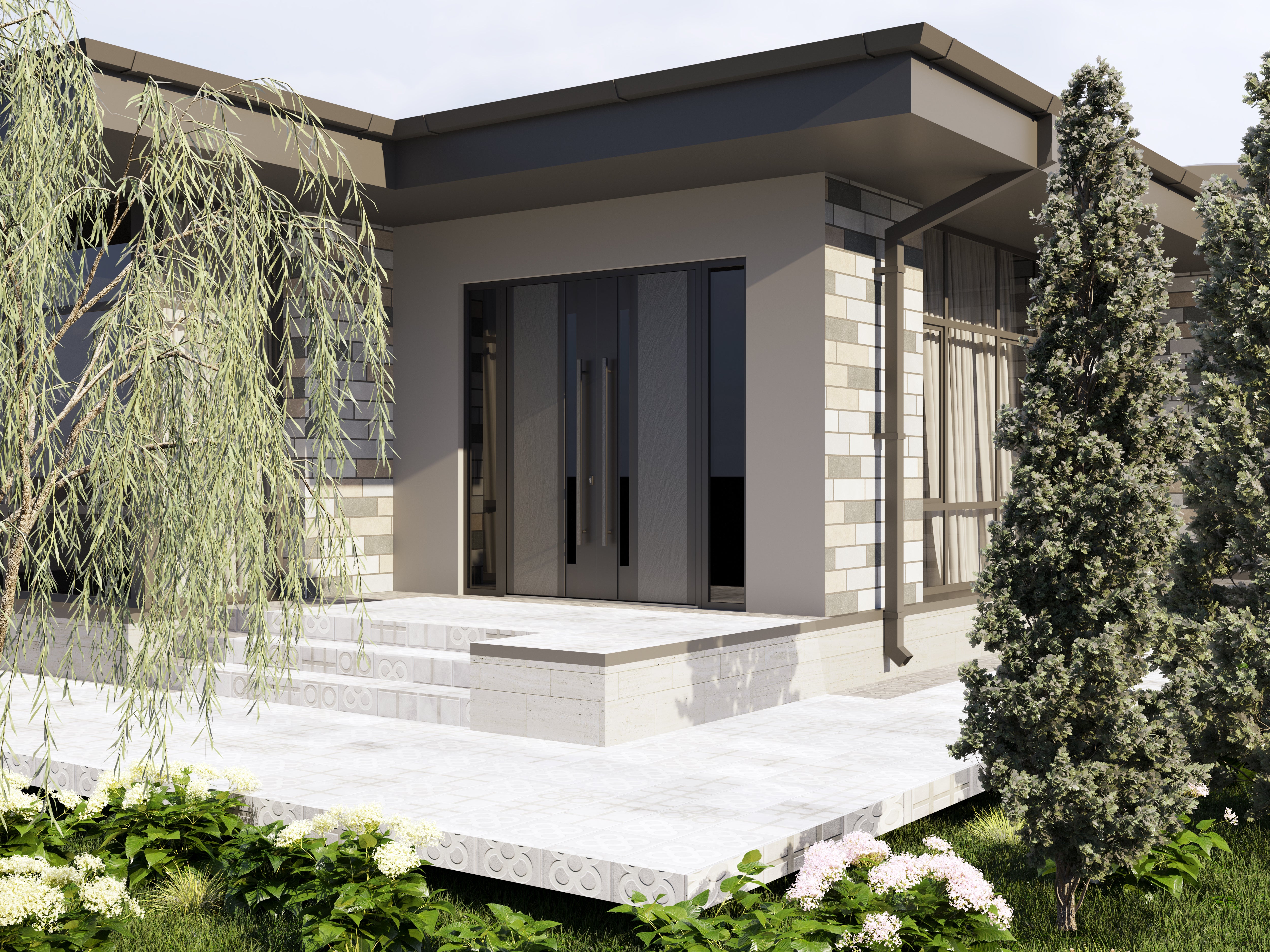 Dekton 0163 Exterior Aluminum Double door view 3