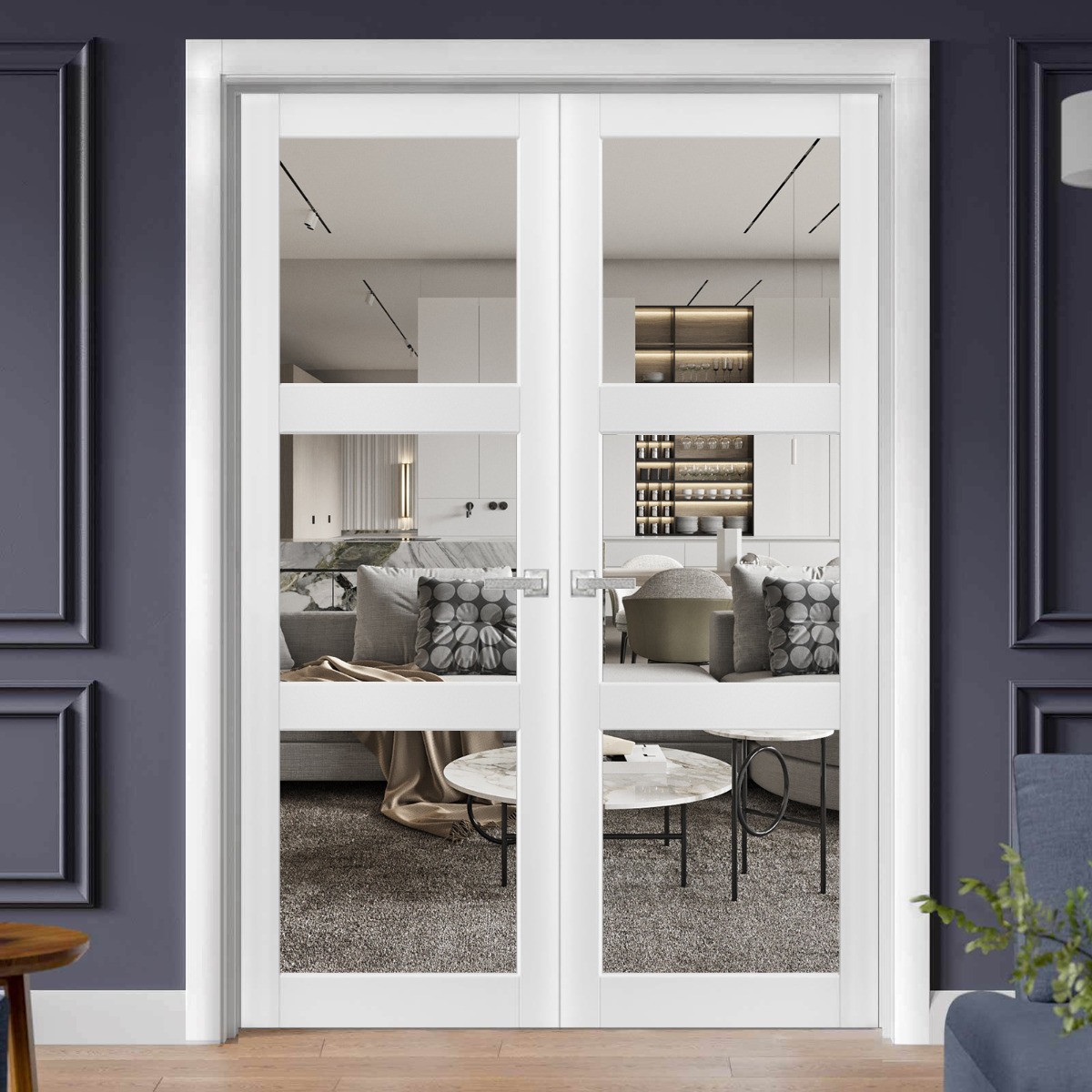 Lucia 2555 Double French Swing door view 6