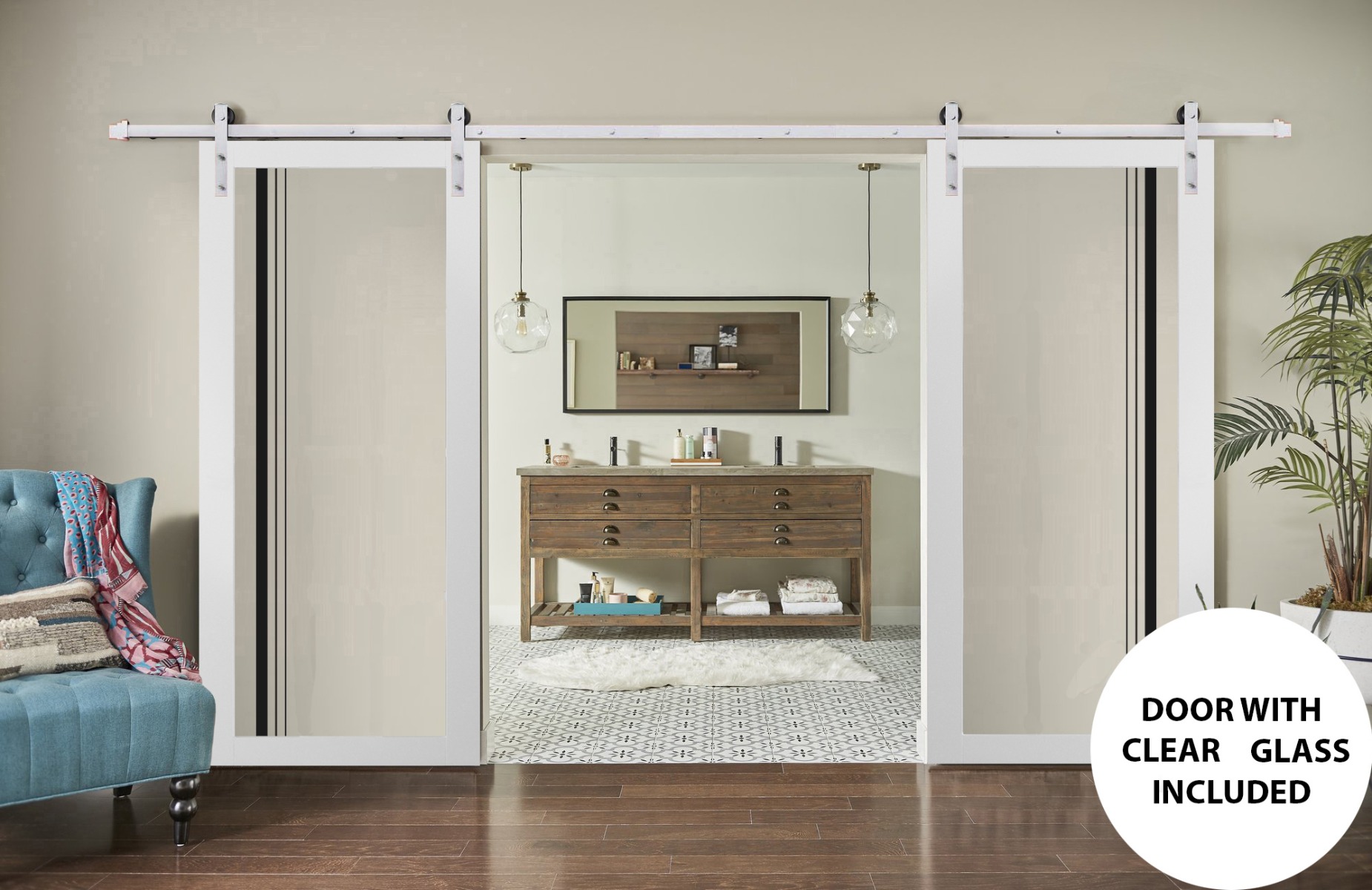 Lucia 2566 Double Barn door view 2