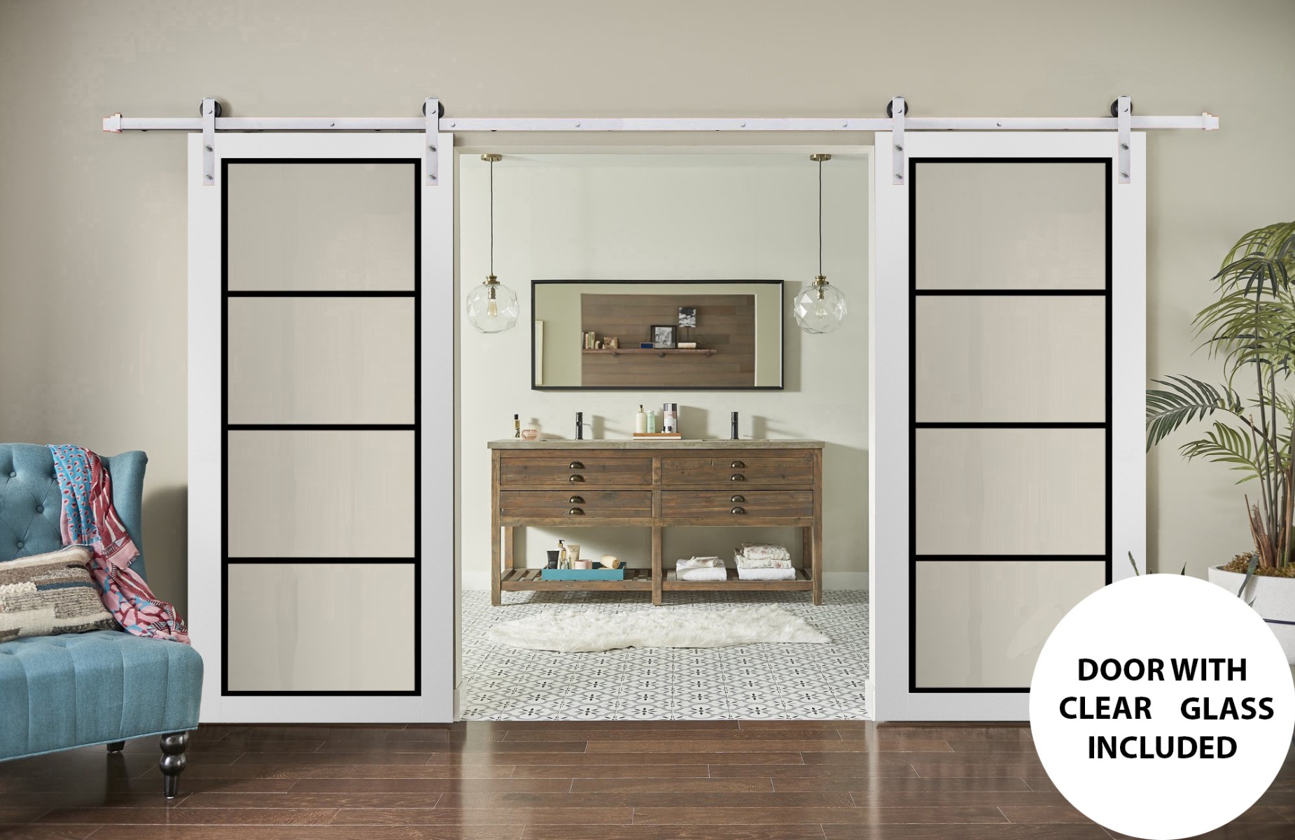 Lucia 2466 Double Barn door view 6