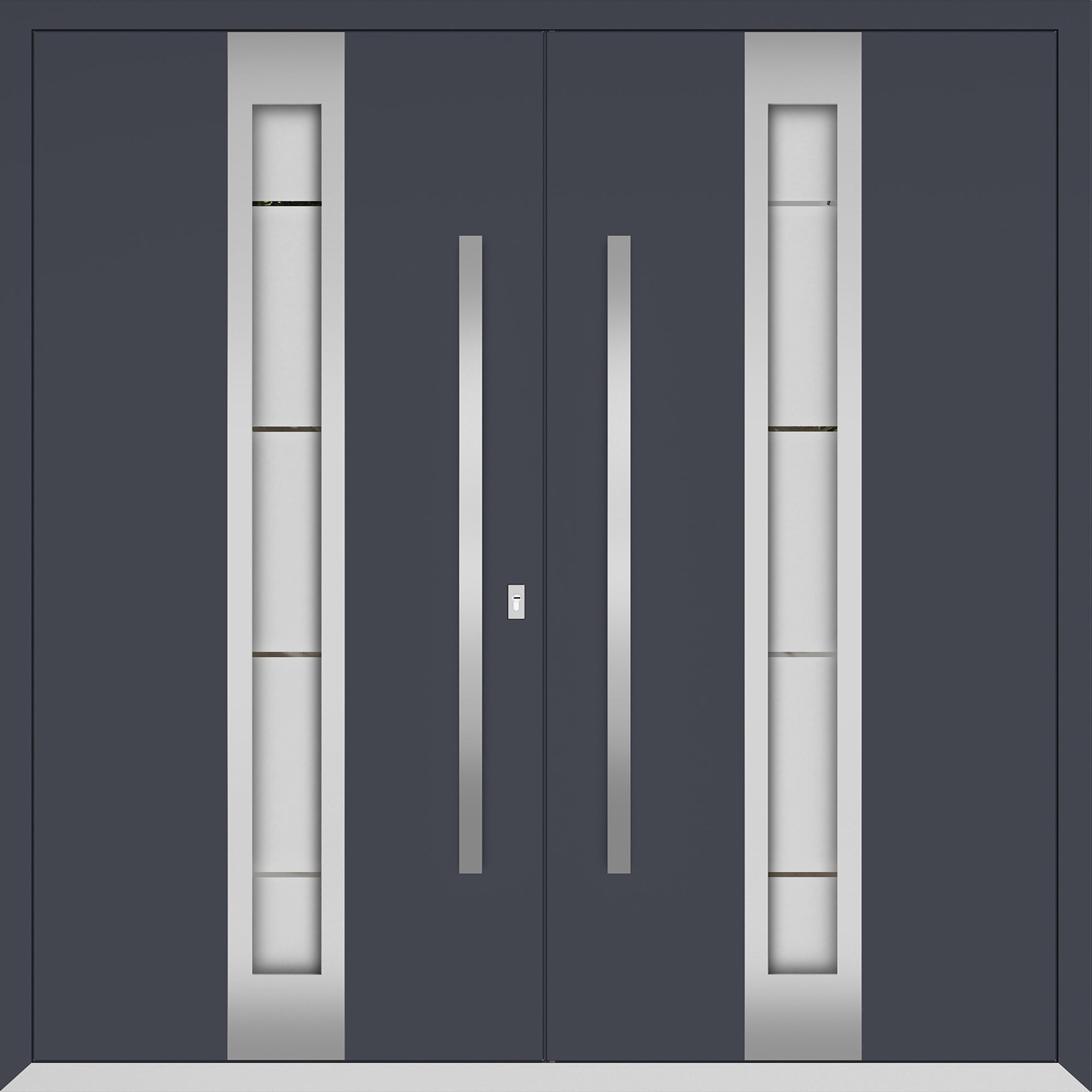 Exterior Aluminum Door Deux 1717 72 x 80 (72 x 80) Grey | United Porte