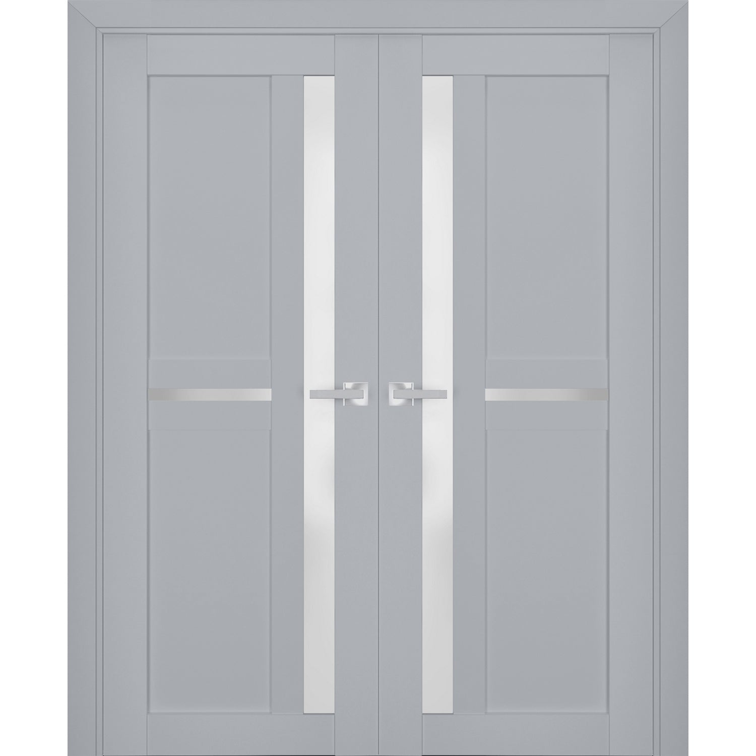 Interior Solid French Double Doors Frosted Glass Veregio 7588 Cognac Oak Wood Solid Panel 8943